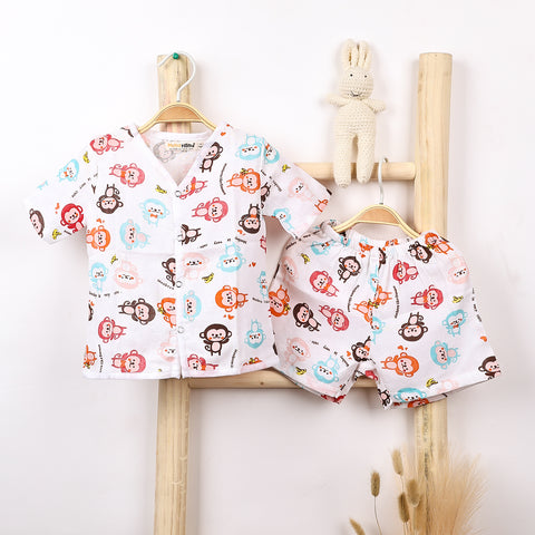 Kids Organic Cotton Muslin Co-Ord Set | Shirt & Shorts | Buy 1 Get 1 Free