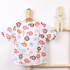Kids Organic Cotton Muslin Co-Ord Set | Shirt & Shorts | Monkey