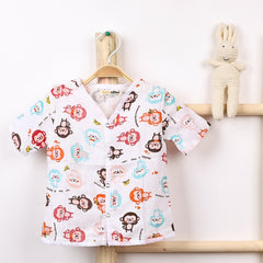 Kids Organic Cotton Muslin Co-Ord Set | Shirt & Shorts | Monkey