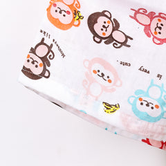 Kids Organic Cotton Muslin Co-Ord Set | Shirt & Shorts | Monkey