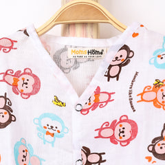 Kids Organic Cotton Muslin Co-Ord Set | Shirt & Shorts | Monkey