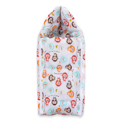 Baby Organic Cotton Muslin Sleeping cum Carrying Nest Bag- Monkey- 0-3 Months