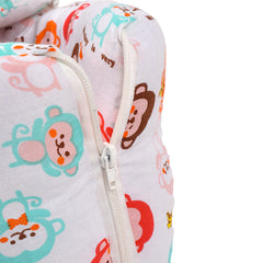 Baby Organic Cotton Muslin Sleeping cum Carrying Nest Bag- Monkey- 0-3 Months