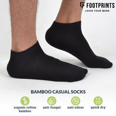 FOOTPRINTS Unisex Solid Cotton Ankle Low -Length Socks -Pack Of 3