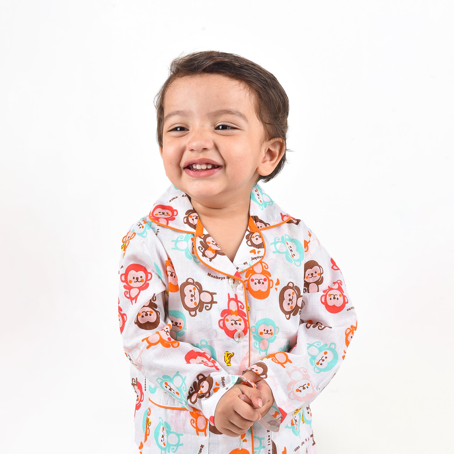 Organic Cotton Unisex Kids Pajama Set Combo | Night Suit | Sleepwear | Monkey