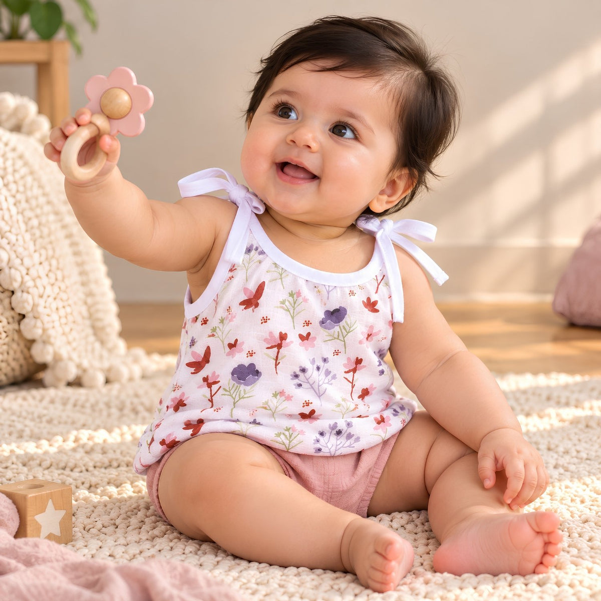 Baby Organic Cotton Knot type Jhabla | Blossom