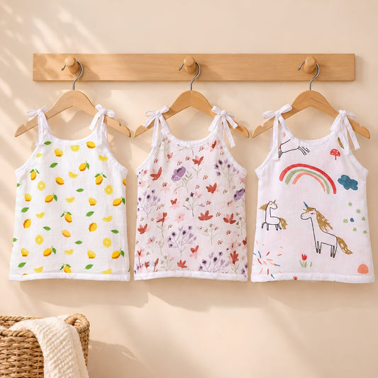 Baby Organic Cotton Knot type Jhabla | Pack of 3
