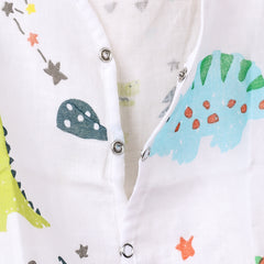 Kids Organic Cotton Muslin Co-Ord Set | Shirt & Shorts | Dinopark