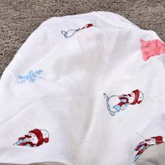 Baby Muslin Swaddle - 100x100 cm  - Pack of 2 - Santa and Snowman