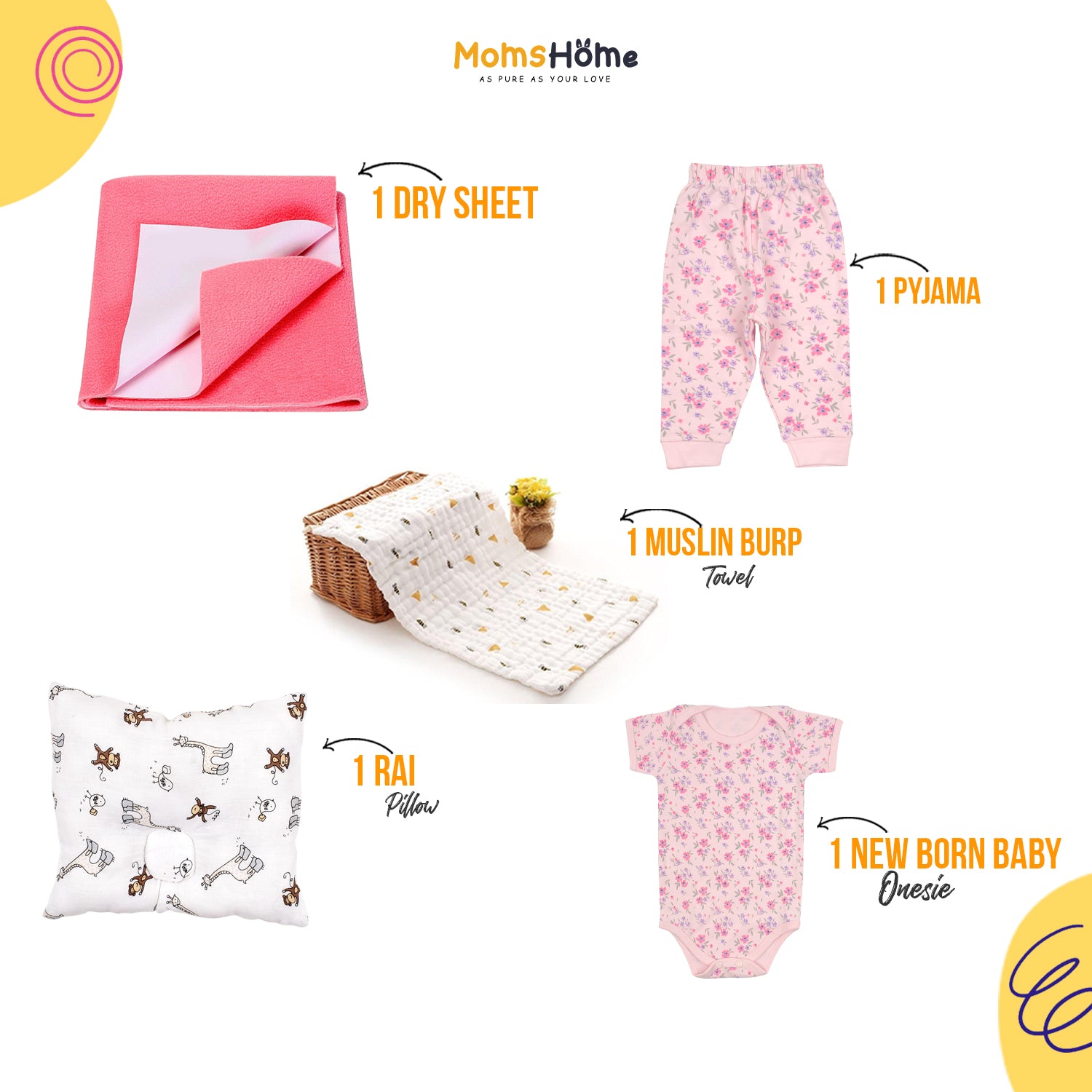 Baby Essential Gift set | Pink | 26 Item