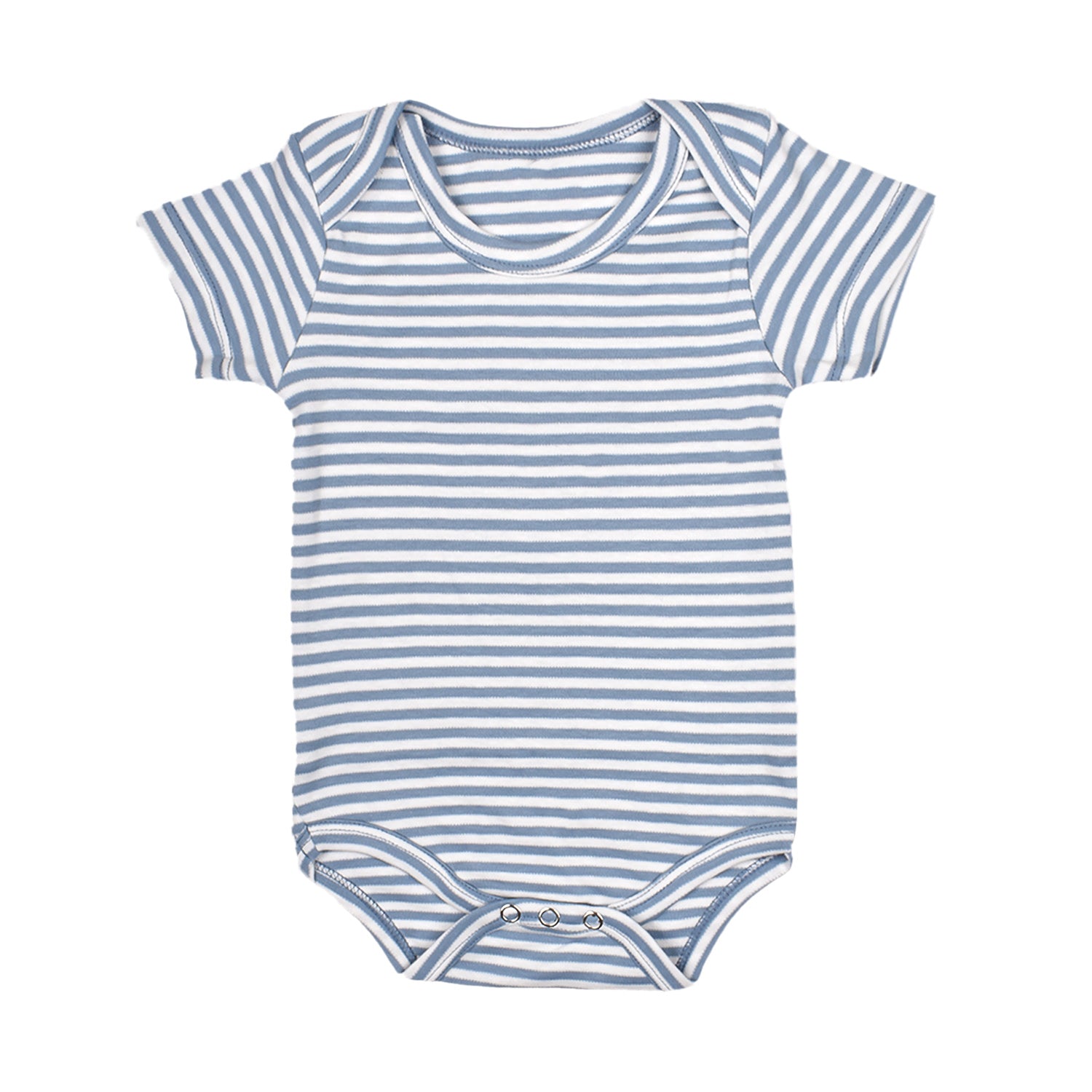 Baby Soft Organic cotton Unisex  Onesie/BodySuit - Navy, Sky Blue & Dark Blue Striped - Pack of 3