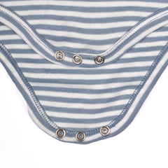 Baby Soft Organic cotton Unisex  Onesie/BodySuit - Navy, Sky Blue & Dark Blue Striped - Pack of 3