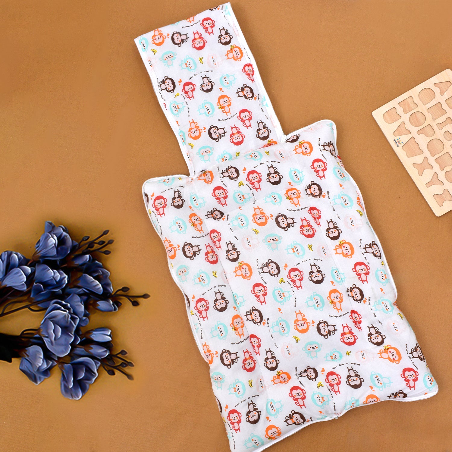 Baby AC Quilt blanket- 0-3 Year-110x120, Baby Organic Cotton Muslin Foldable Mosquito Net Bedding and Sleeping cum carrying Nest Bag