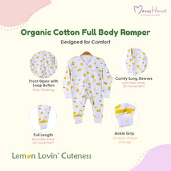 Kids Organic Cotton Full Body Romper | Lemon