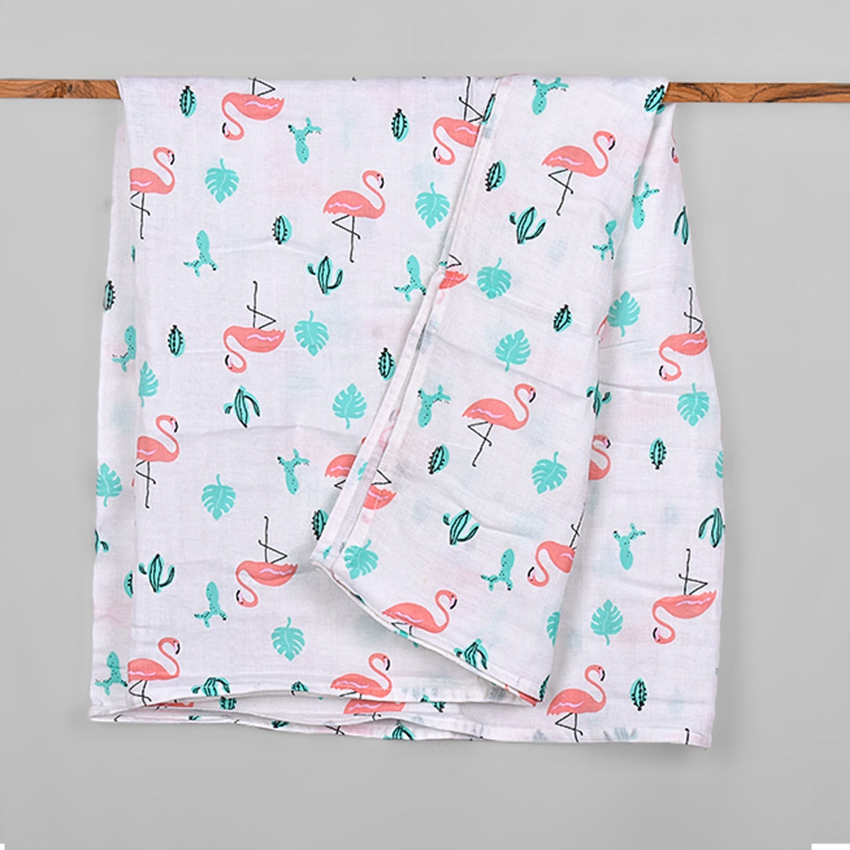 Baby Muslin Swaddle - 100x100 CM - Pack Of 1 Flamingo