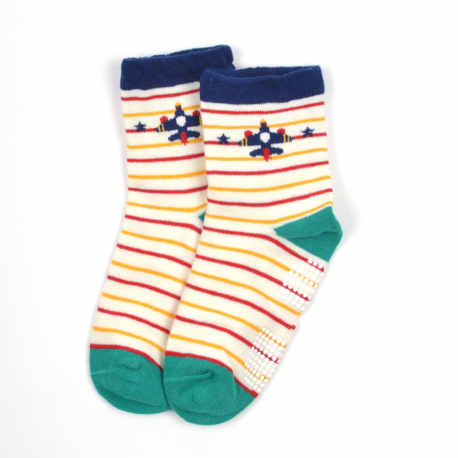 Baby Organic Cotton Antiskid Cute Detailed Socks - Multi Colour - Pack of 3
