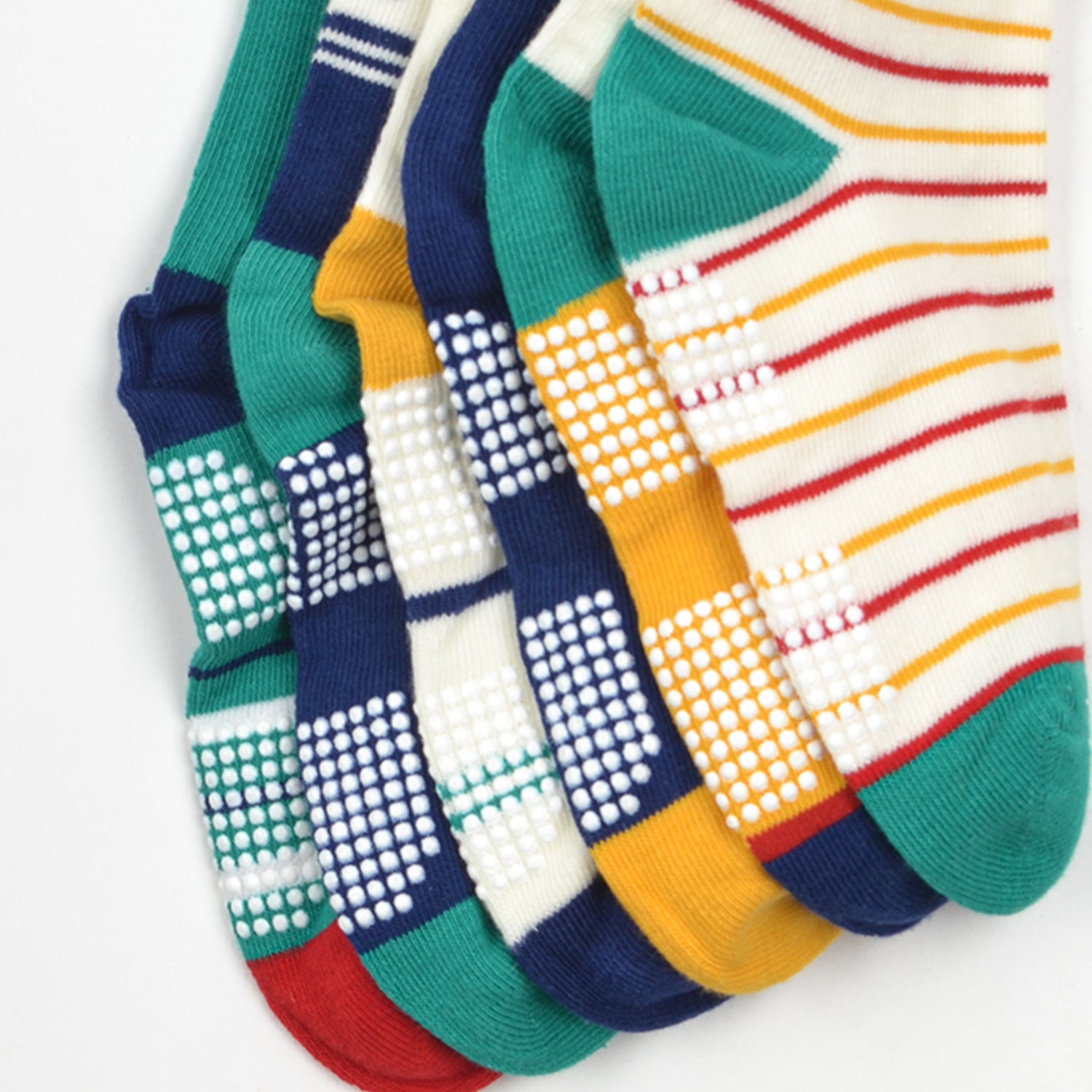 Baby Organic Cotton Antiskid Aircraft Detailed Socks - Multi Colour - Pack of 6