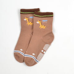 Baby Organic Cotton Antiskid Cute Detailed Socks - Multi Colour - Pack of 3