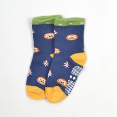 Baby Organic Cotton Antiskid Cute Detailed Socks - Multi Colour - Pack of 3