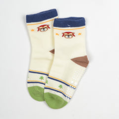 Baby Organic Cotton Antiskid Cute Detailed Socks - Multi Colour - Pack of 6