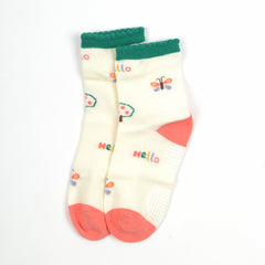 Baby Organic Cotton Antiskid Cute Detailed Socks - Multi Colour - Pack of 3