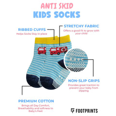 Baby Organic Cotton Antiskid Cute Detailed Socks - Multi Colour - Pack of 6