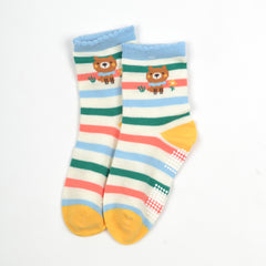 Baby Organic Cotton Antiskid Cute Detailed Socks - Multi Colour - Pack of 3