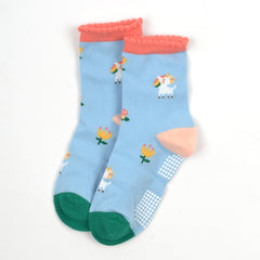 Baby Organic Cotton Antiskid Cute Detailed Socks - Multi Colour - Pack of 3