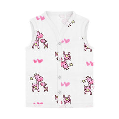 Baby Unisex Organic Cotton Muslin Jhabla and Nappy Set | Whale, Lion Jungle, Pink Giraffe | Pack of 3