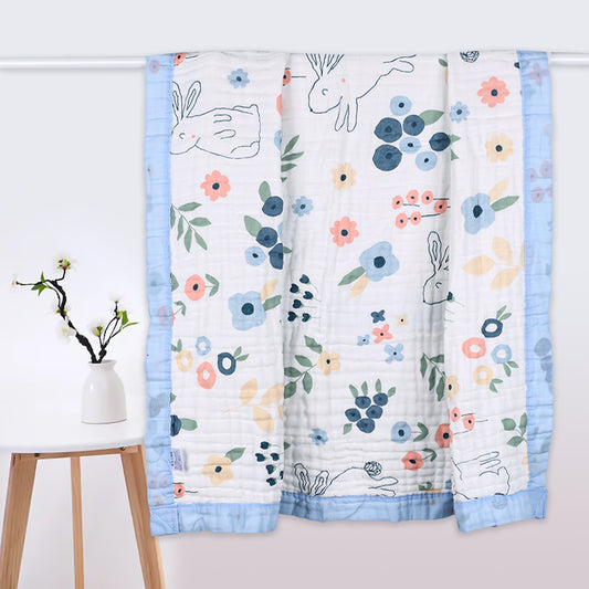 Organic Cotton 6 Layer Muslin Blanket | Super Soft Cotton Kids Blanket | 110X110 CM | 3-5 Years | Pack of 1