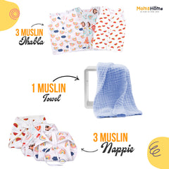 New Born All Muslin Gift Set | 19  items