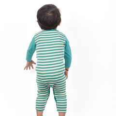 Moms Home Organic Cotton Baby Full Length Romper Cum Sleepsuits - Green - Pack of 1
