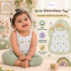 Baby Girl Vest | Soft Organic Cotton Sleeveless Top For Newborn, Infant & Toddler Girls | Pack of 1
