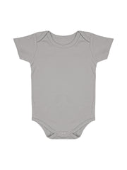 Baby Organic Cotton Onesie | Blue Strip, Grey | 6-12 Months | Pack of 2