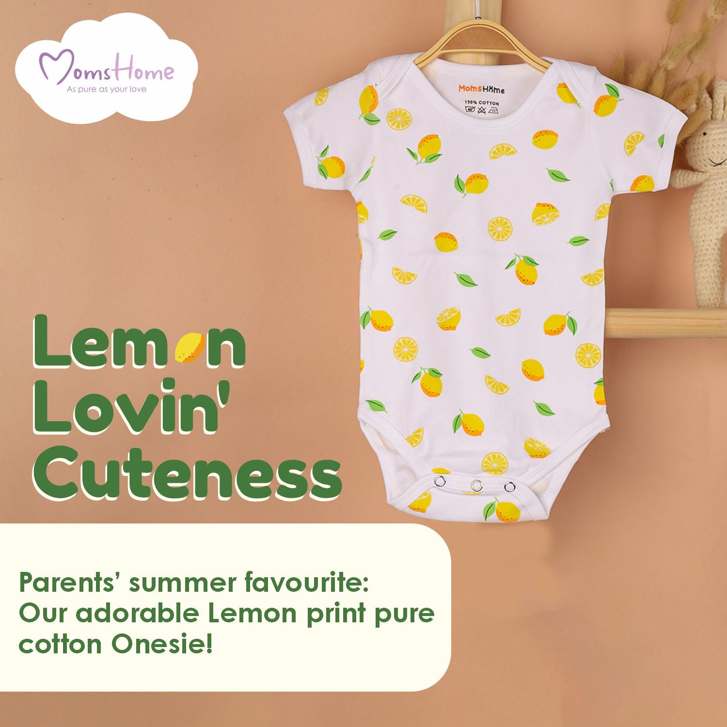 Baby Organic Cotton Onesie Lemon Pack of - Main Image