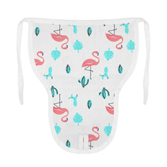 Moms Home Baby Unisex Organic Cotton Muslin Jhabla & Nappy | Flamingo | Set of  1