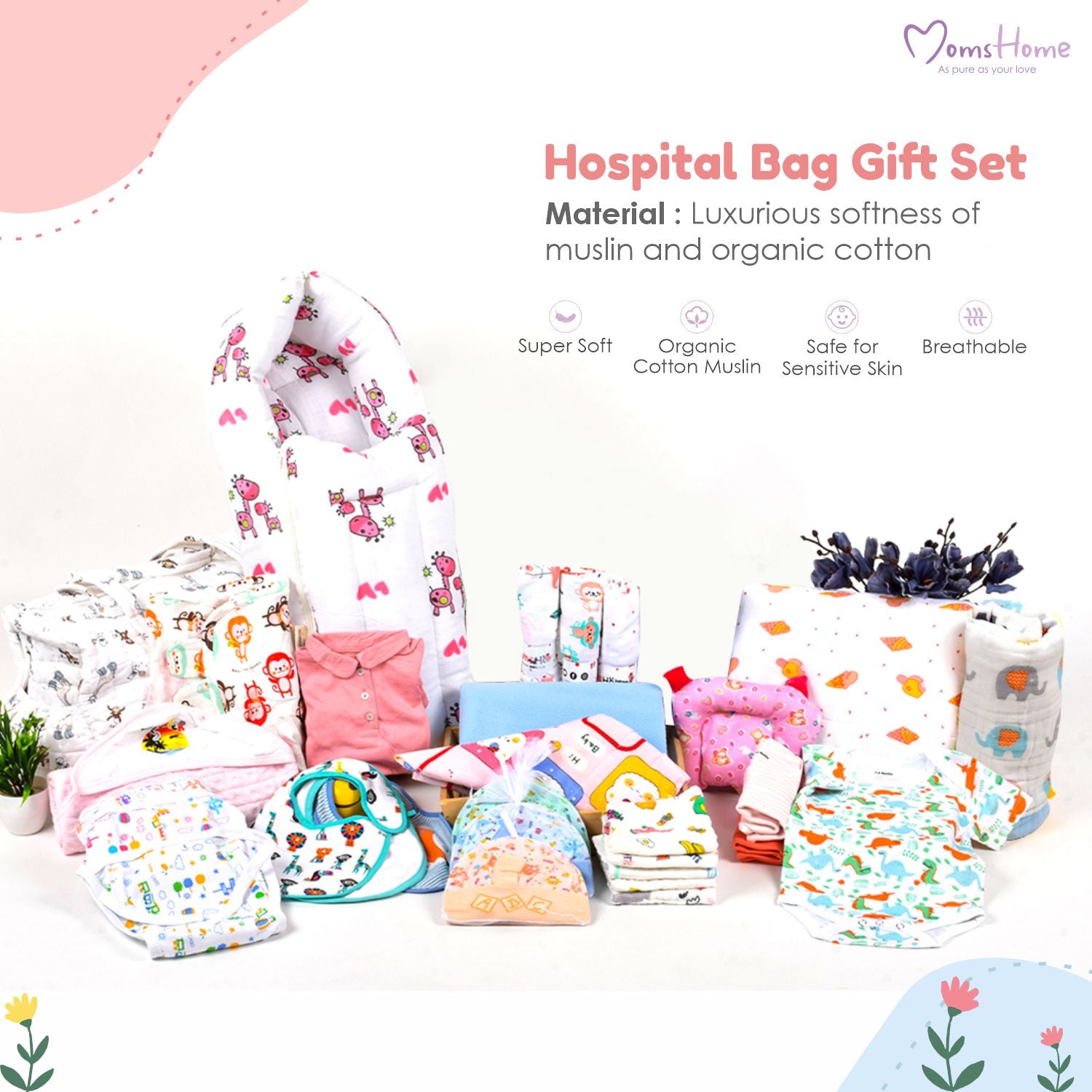 All Muslin New Born Complete Gift set ( 24 items ) – Moms Home