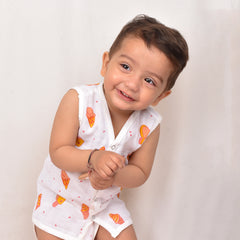 Baby Unisex Organic Cotton Muslin Jhabla | Pack of 5
