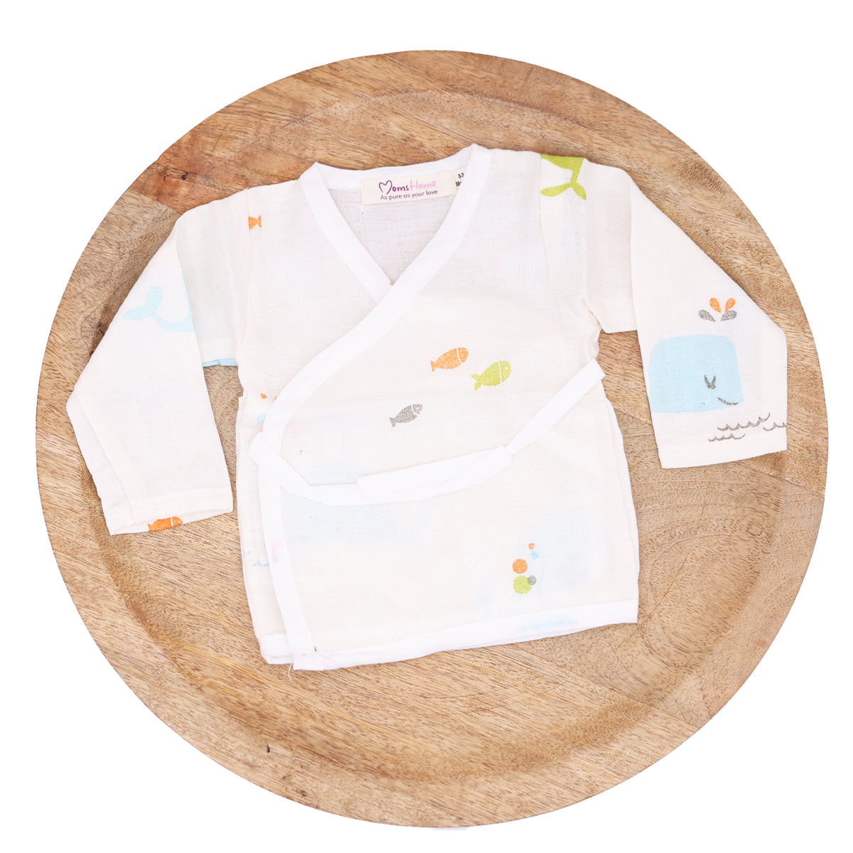 Kids Muslin Front Open Kimono | Blue Whale