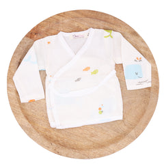 Organic Cotton Muslin Front Open Kimono Jhabla & Nappy For New Born Baby | New Born Baby Clothing | Lemon, Blue Whale | Pack of 4