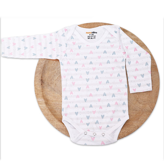 Organic Cotton Baby Full Sleeve Onesie | Little Hearts | Pack of 1