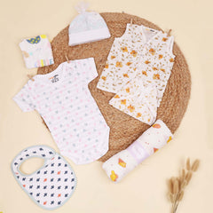 Newborn Baby Unisex Cotton essential Combo - Multicolor - 0-6 Months - 9 Items