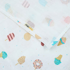 Baby Muslin Swaddle | 100x100 CM | Pack of 1 | Icecream