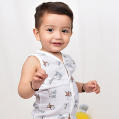 Baby Unisex Organic Cotton Muslin Jhabla | Pack of 5