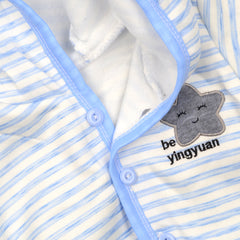 Baby Organic Cotton Hoody Warm Co-ord Set- Blue | 3-6 Months | Star