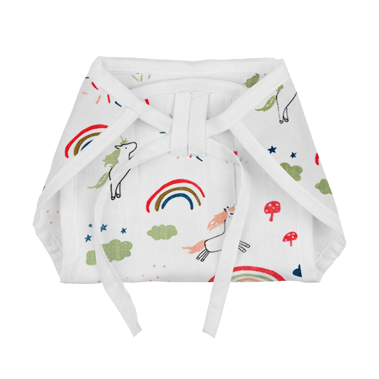 Baby Unisex Organic Cotton Muslin Jhabla and Nappy Set| Dinopark, Lion Jungle, Unicorn |  Pack of 3