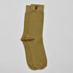 Footprints Men's Formal Organic Cotton & Bamboo Odour free Socks Khaki