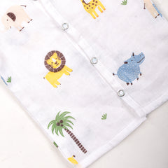 Baby Unisex Organic Cotton Muslin Full Sleeves Jhabla | Whale, Flamingo, Lion | Pack of 3