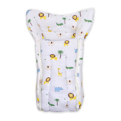 Moms Home Baby Organic Cotton Muslin Sleeping cum Carrying Nest Bag- Jungle Safari 0-3 Months