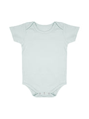 Baby Organic Cotton Onesie Brown Strip & Light Blue | 6-12 Months | Pack of 2